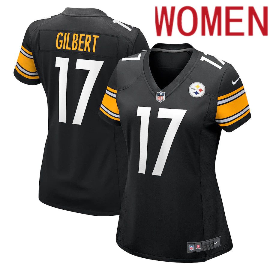 Women Pittsburgh Steelers #17 Mark Gilbert Nike Black Game NFL Jersey